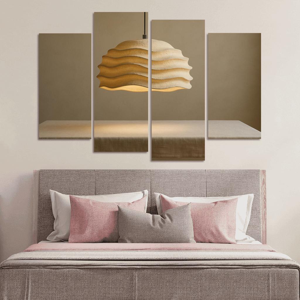 Sculptural Paper Pulp Pendant Light With Soft Ripples wall decor