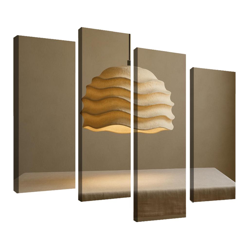 Sculptural Paper Pulp Pendant Light With Soft Ripples wall decor