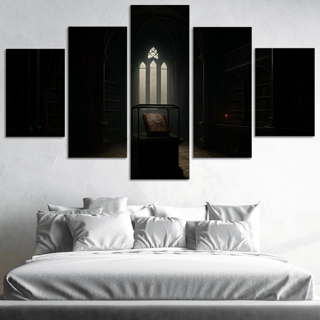 Velvet Reliquary Library With Iron Filigree canvas paintings frame