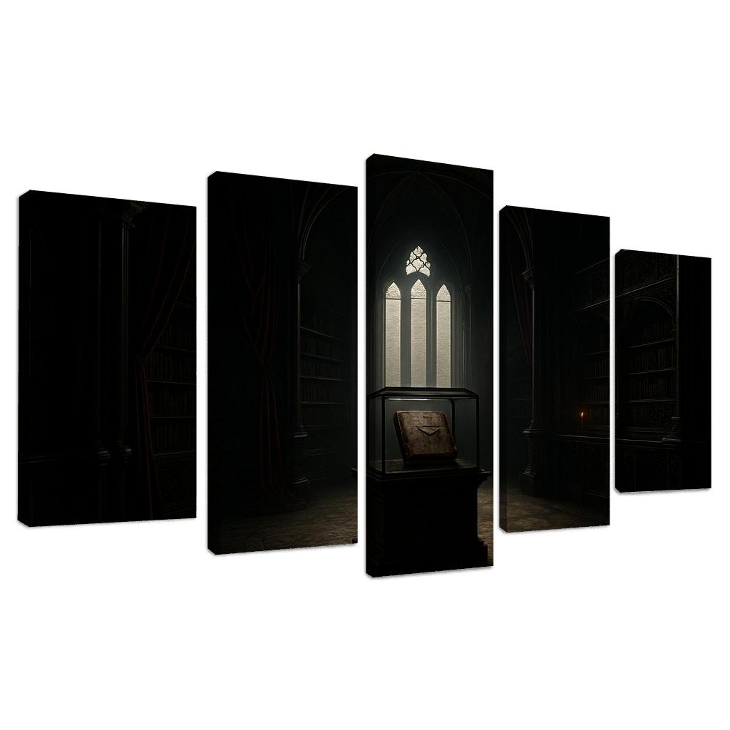Velvet Reliquary Library With Iron Filigree canvas paintings frame