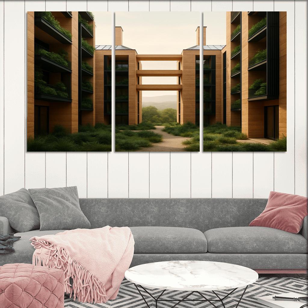 Carbon Negative Rammed Earth Atrium Towers one-piece frames