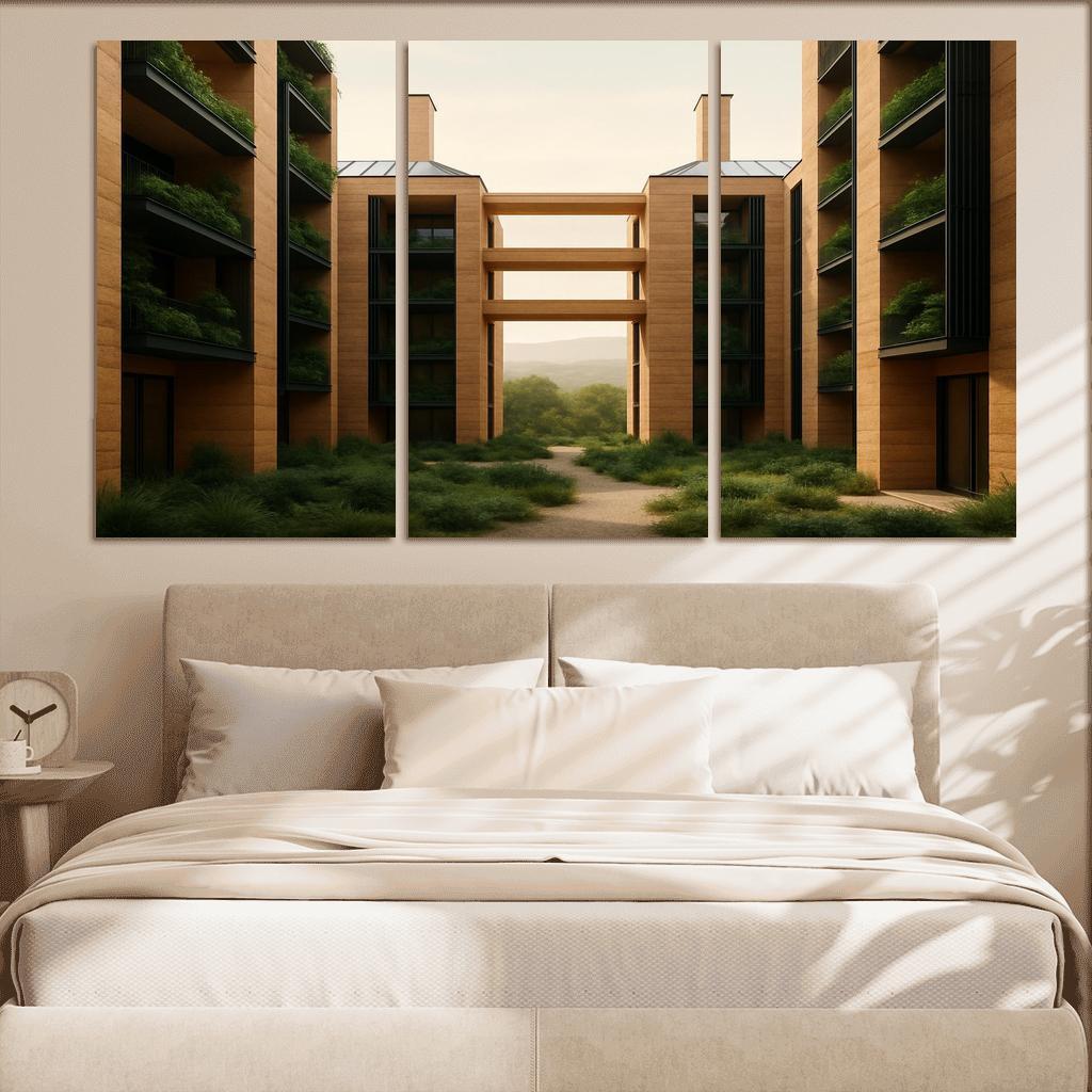 Carbon Negative Rammed Earth Atrium Towers one-piece frames