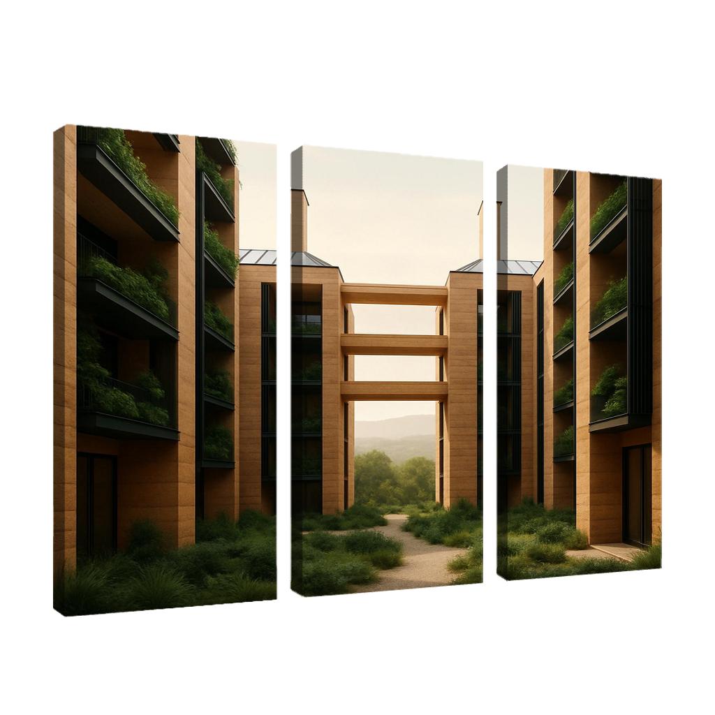 Carbon Negative Rammed Earth Atrium Towers one-piece frames