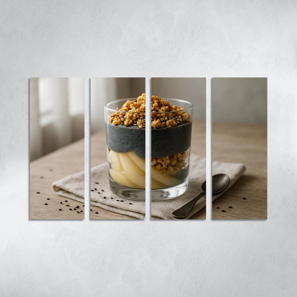 Black Sesame Pear Parfait With Ginger Maple Crumble one-piece frames
