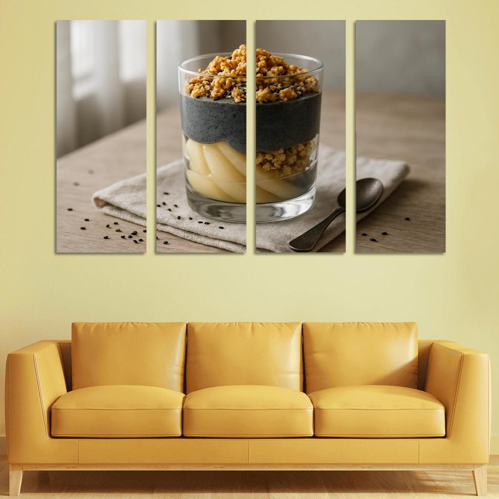 Black Sesame Pear Parfait With Ginger Maple Crumble one-piece frames