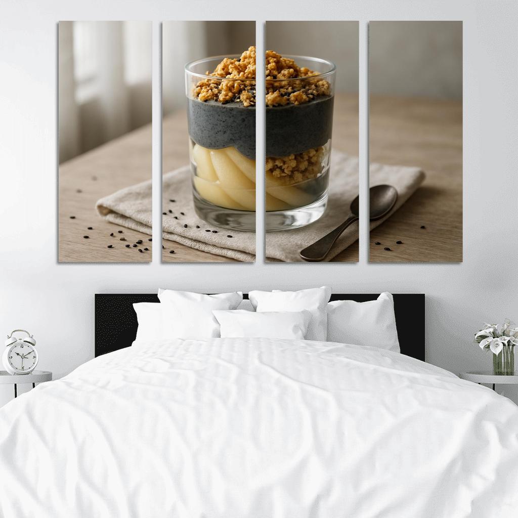 Black Sesame Pear Parfait With Ginger Maple Crumble one-piece frames