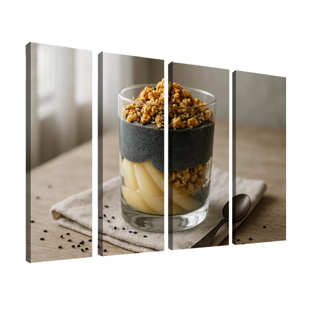 Black Sesame Pear Parfait With Ginger Maple Crumble one-piece frames