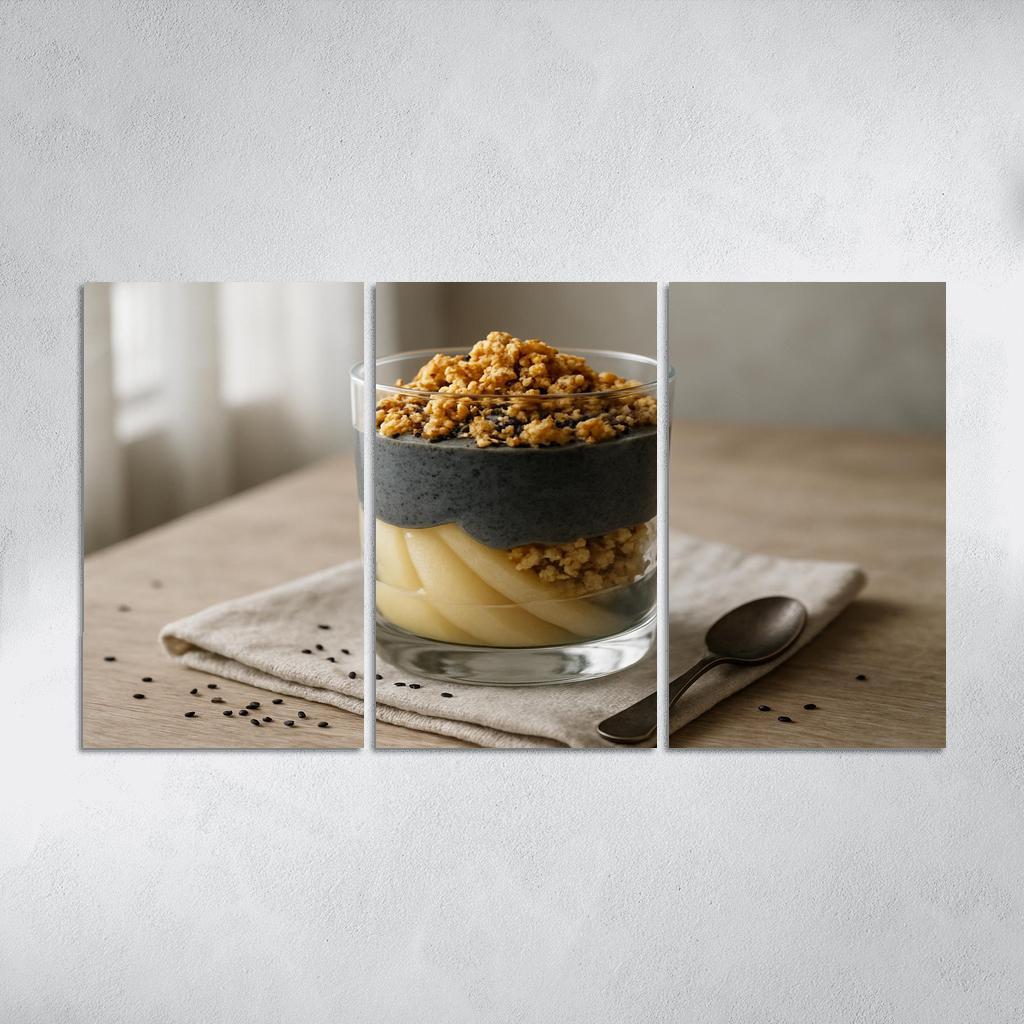 Black Sesame Pear Parfait With Ginger Maple Crumble one-piece frames