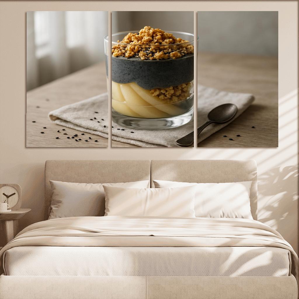 Black Sesame Pear Parfait With Ginger Maple Crumble one-piece frames