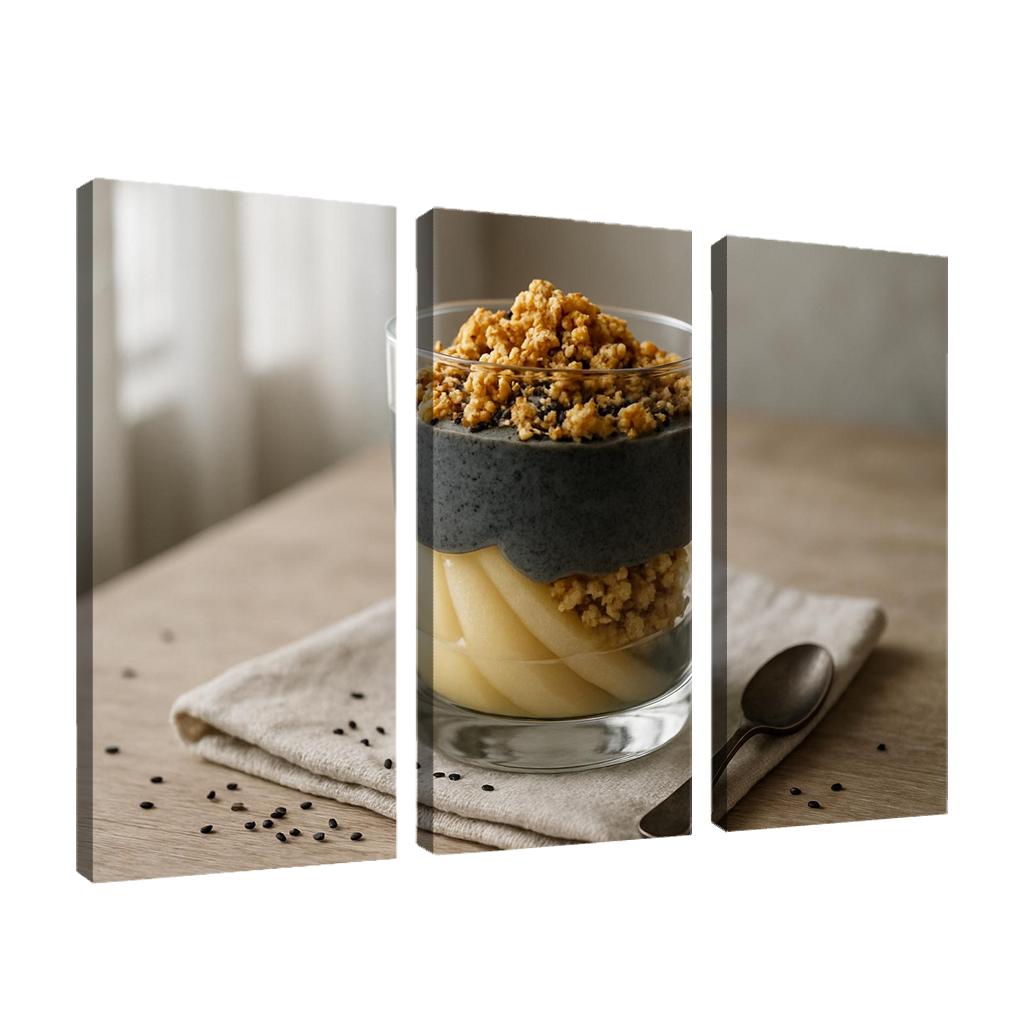 Black Sesame Pear Parfait With Ginger Maple Crumble one-piece frames