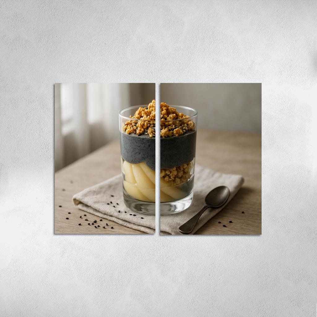 Black Sesame Pear Parfait With Ginger Maple Crumble one-piece frames