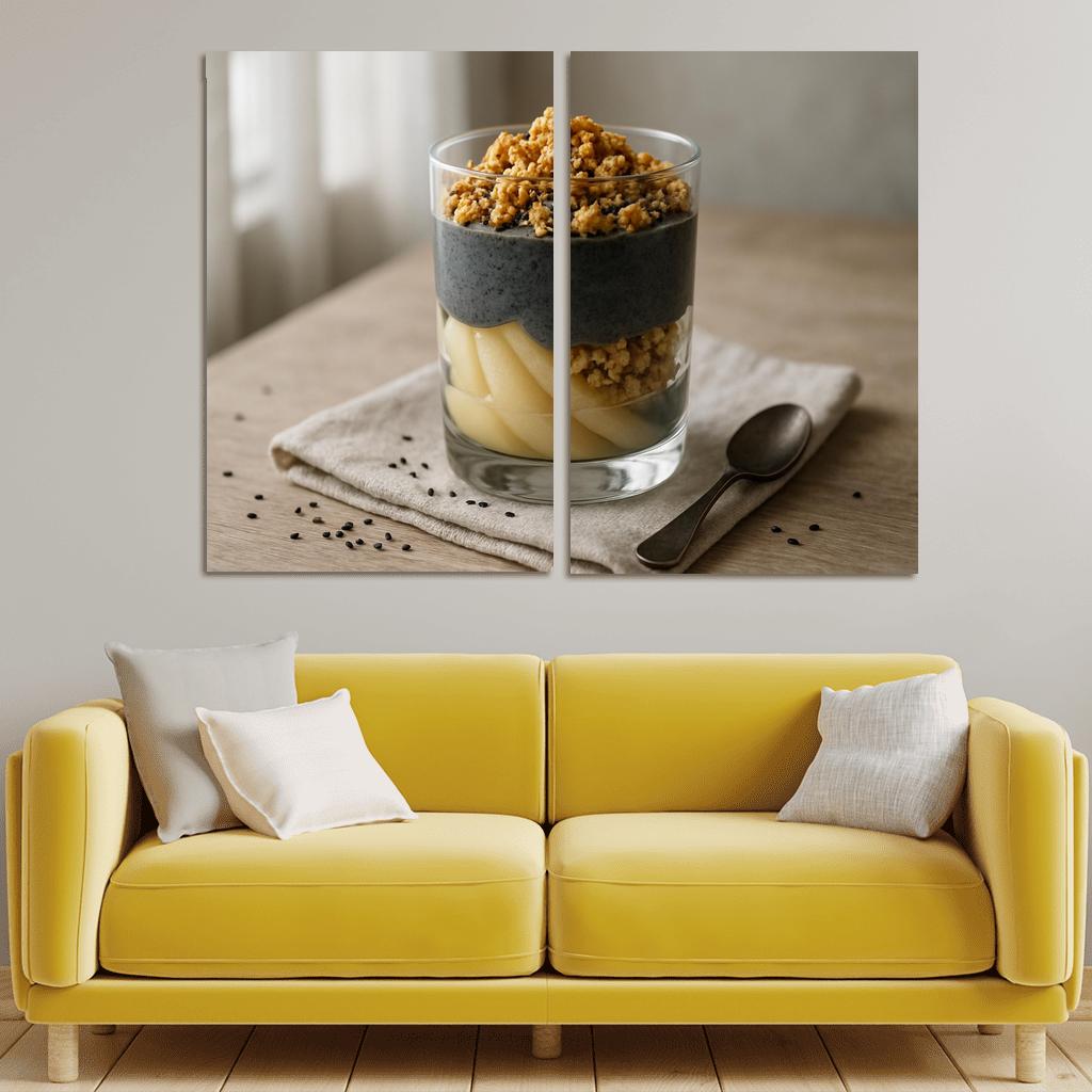 Black Sesame Pear Parfait With Ginger Maple Crumble one-piece frames