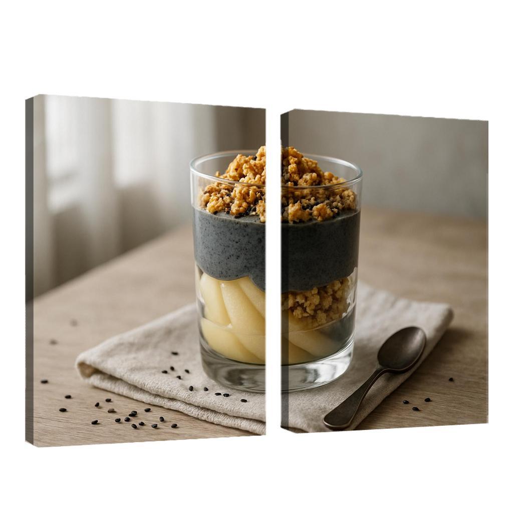 Black Sesame Pear Parfait With Ginger Maple Crumble one-piece frames