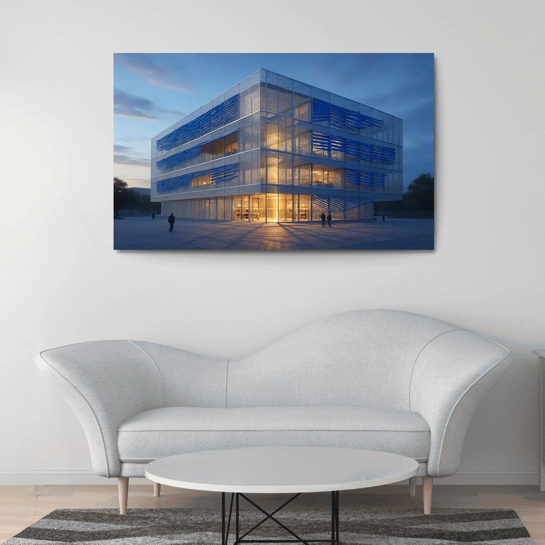 Kinetic Porous Facade Library With Wind Driven Louvers wall art