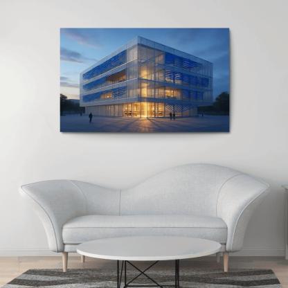 Kinetic Porous Facade Library With Wind Driven Louvers wall art