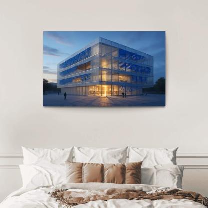 Kinetic Porous Facade Library With Wind Driven Louvers wall art