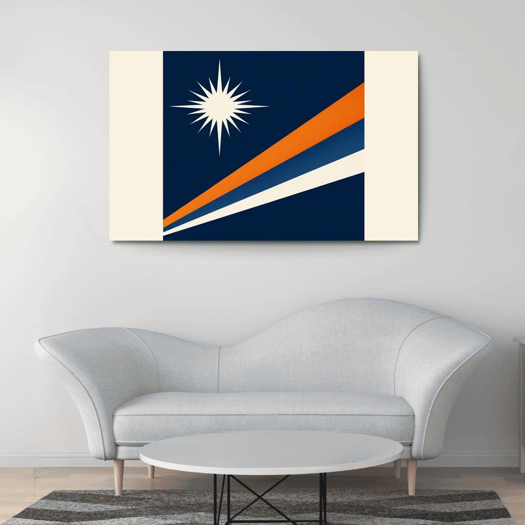 Two Stars Over Ocean Blue The Flag Of The Marshall Islands art trends