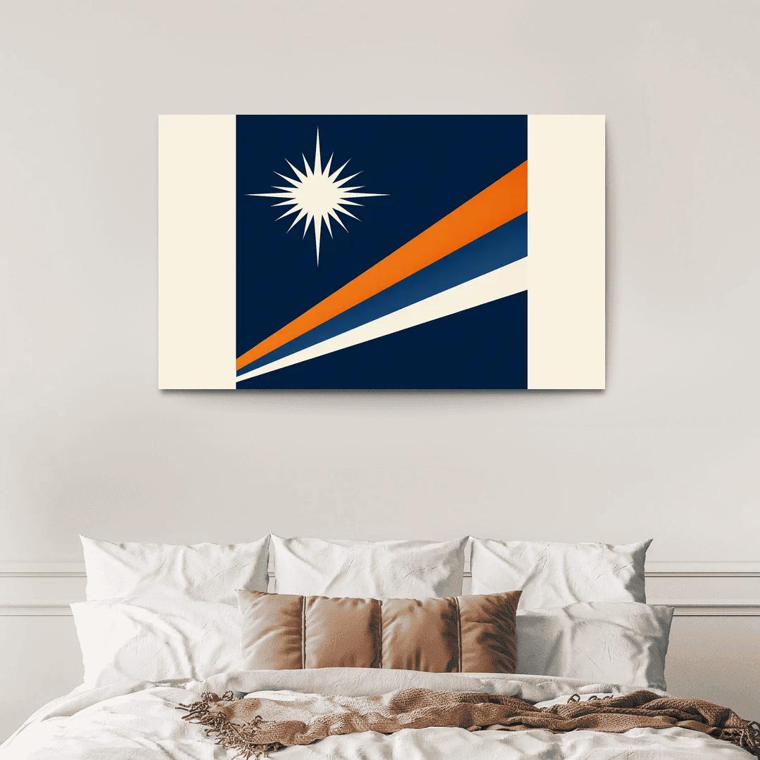 Two Stars Over Ocean Blue The Flag Of The Marshall Islands art trends