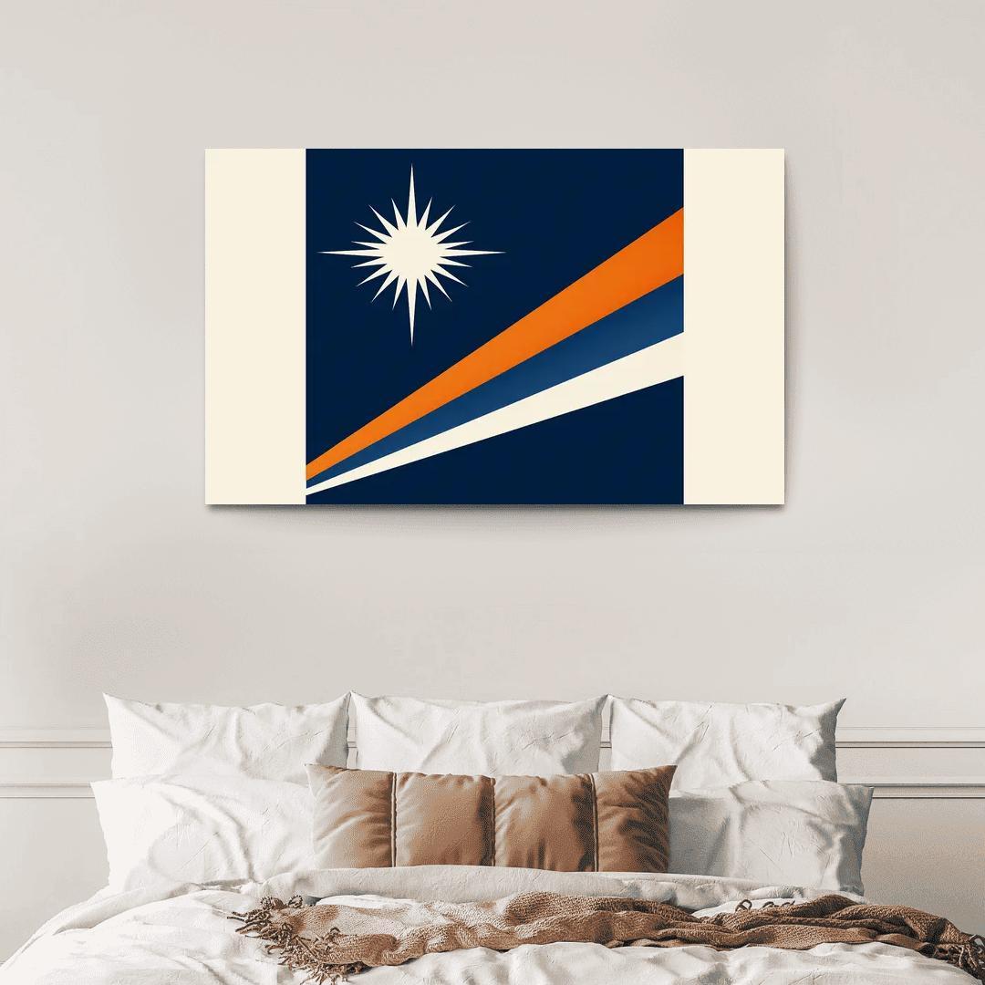 Two Stars Over Ocean Blue The Flag Of The Marshall Islands art trends