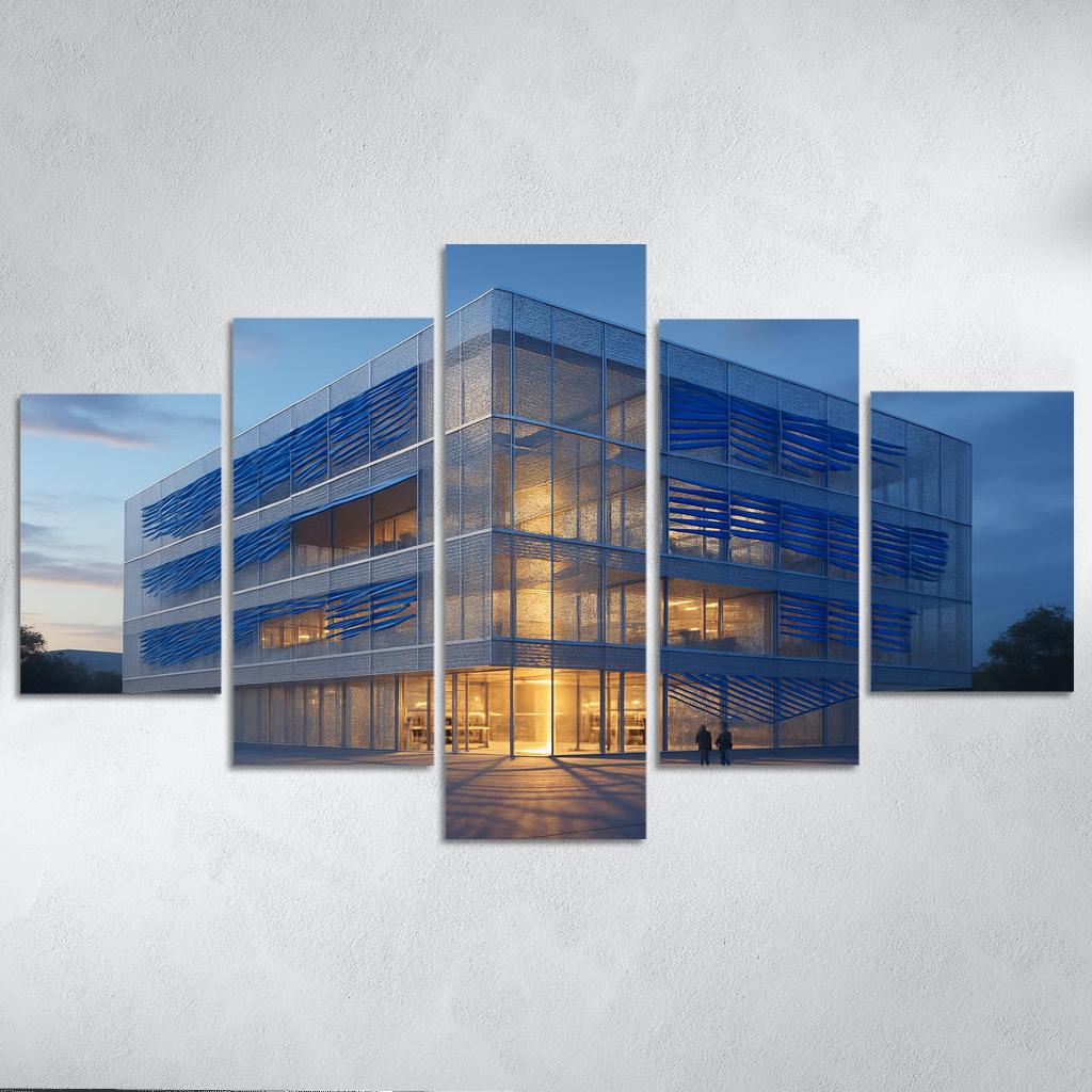 Kinetic Porous Facade Library With Wind Driven Louvers wall art