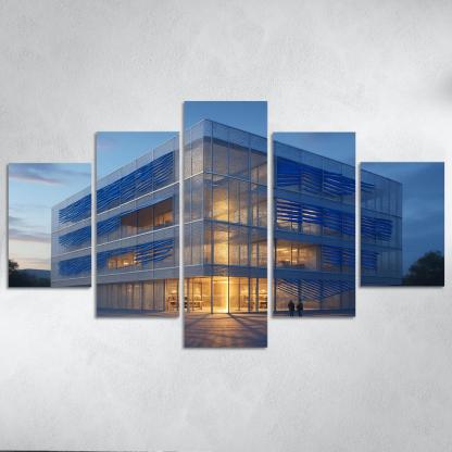 Kinetic Porous Facade Library With Wind Driven Louvers wall art