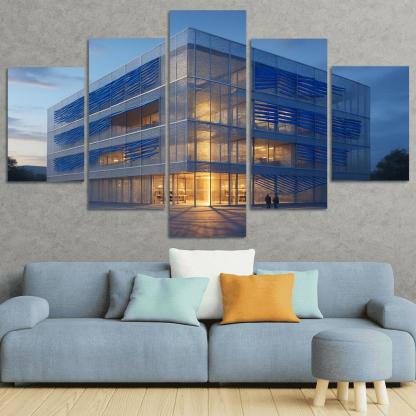 Kinetic Porous Facade Library With Wind Driven Louvers wall art