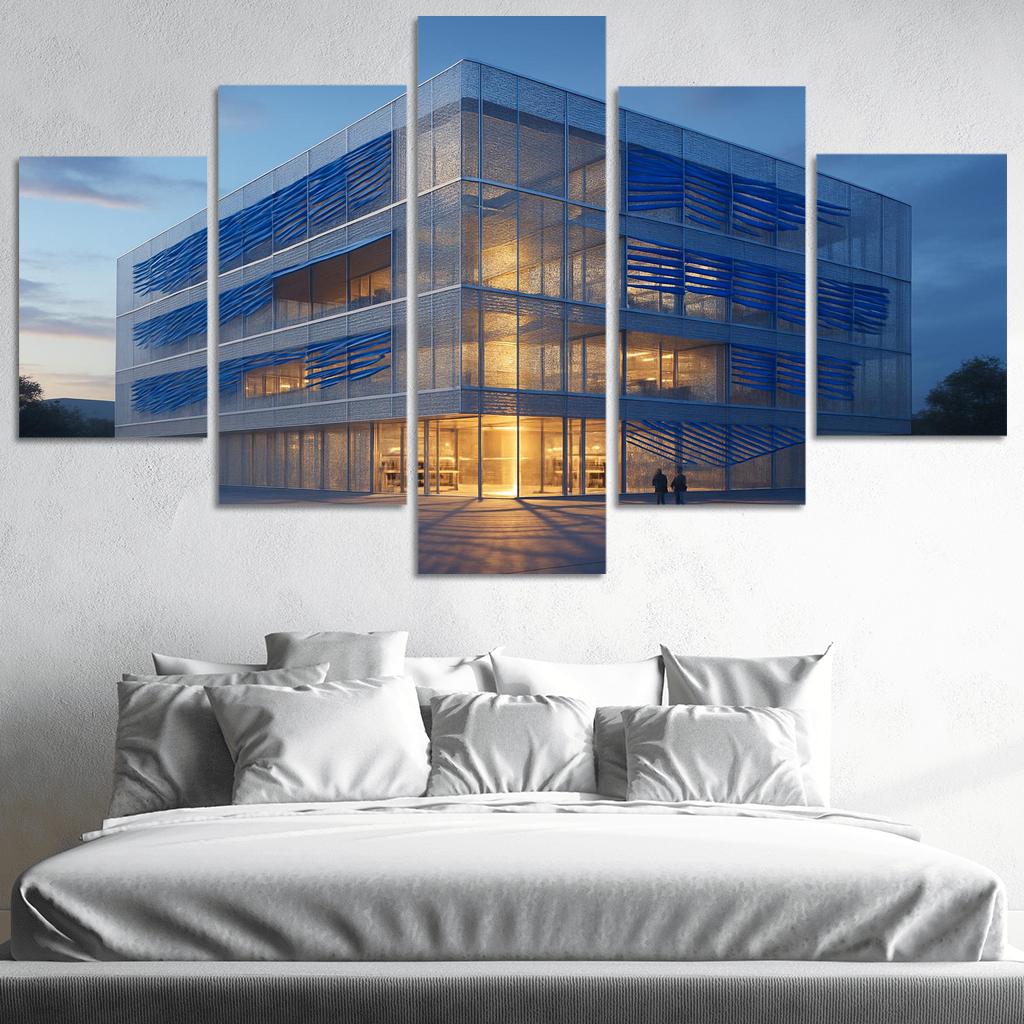 Kinetic Porous Facade Library With Wind Driven Louvers wall art