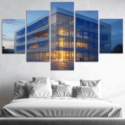 Kinetic Porous Facade Library With Wind Driven Louvers wall art