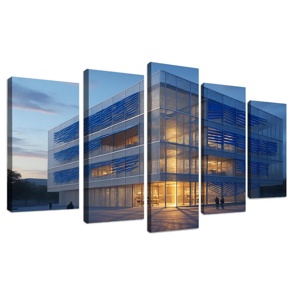 Kinetic Porous Facade Library With Wind Driven Louvers wall art