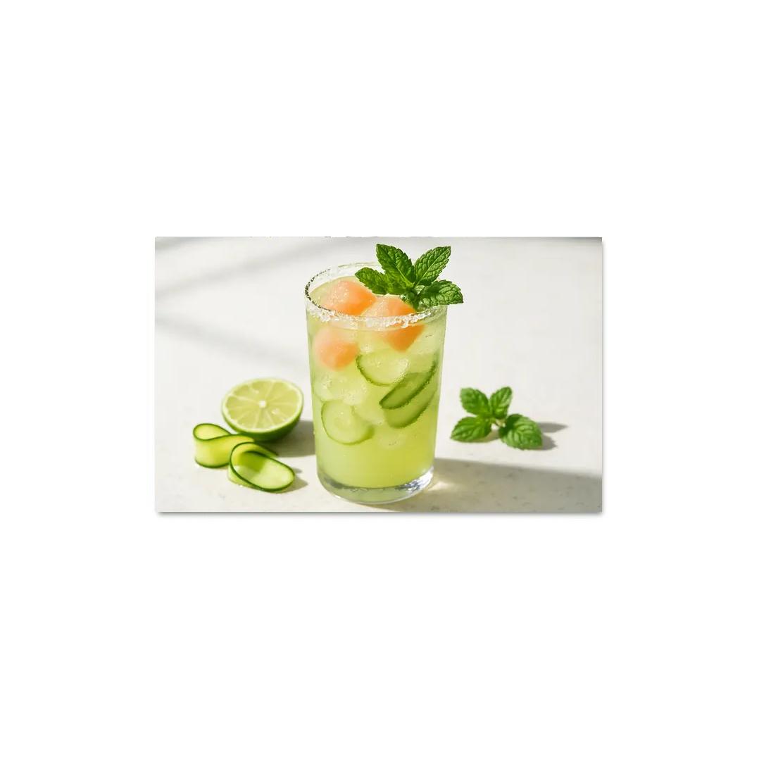 Cucumber Lime Mint Sparkler With Salted Melon Ice canvas paintings frame