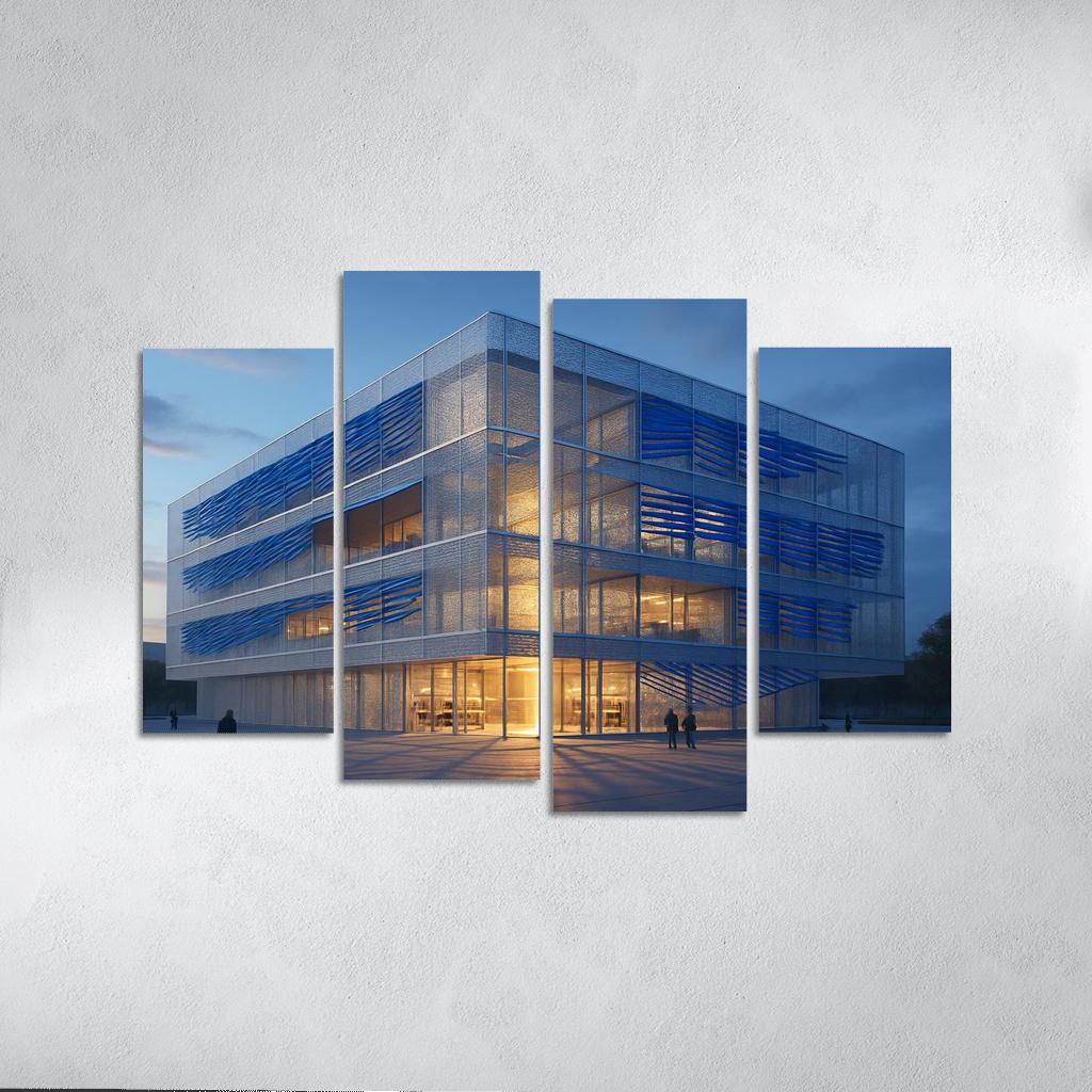 Kinetic Porous Facade Library With Wind Driven Louvers wall art