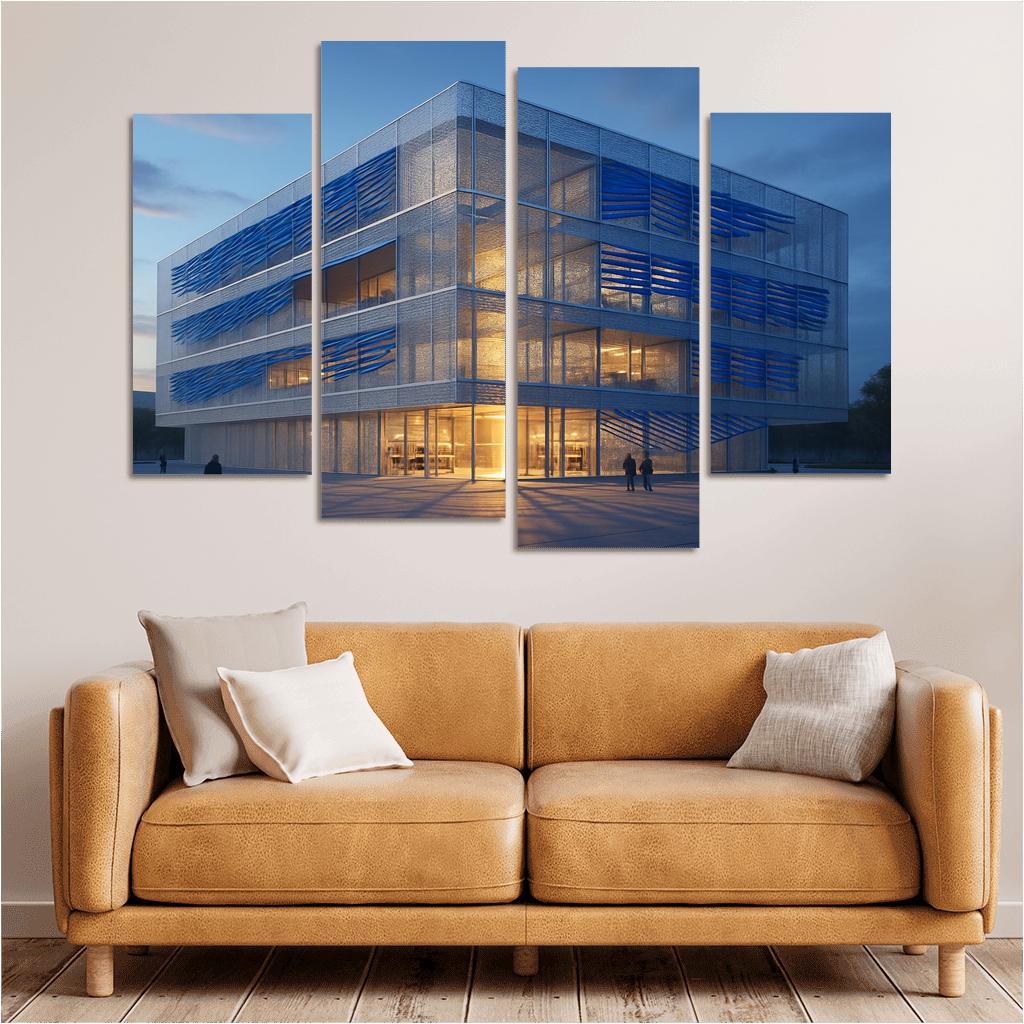 Kinetic Porous Facade Library With Wind Driven Louvers wall art