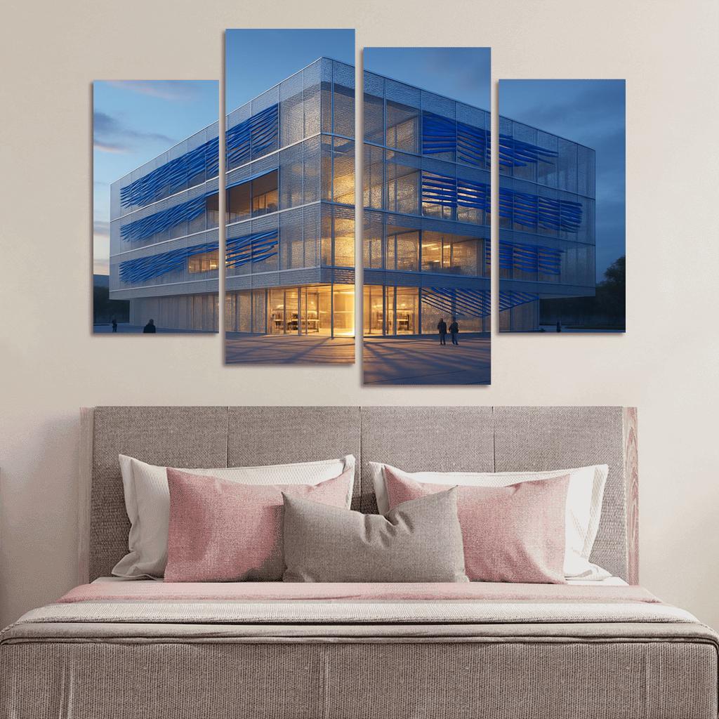 Kinetic Porous Facade Library With Wind Driven Louvers wall art