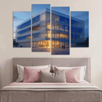 Kinetic Porous Facade Library With Wind Driven Louvers wall art