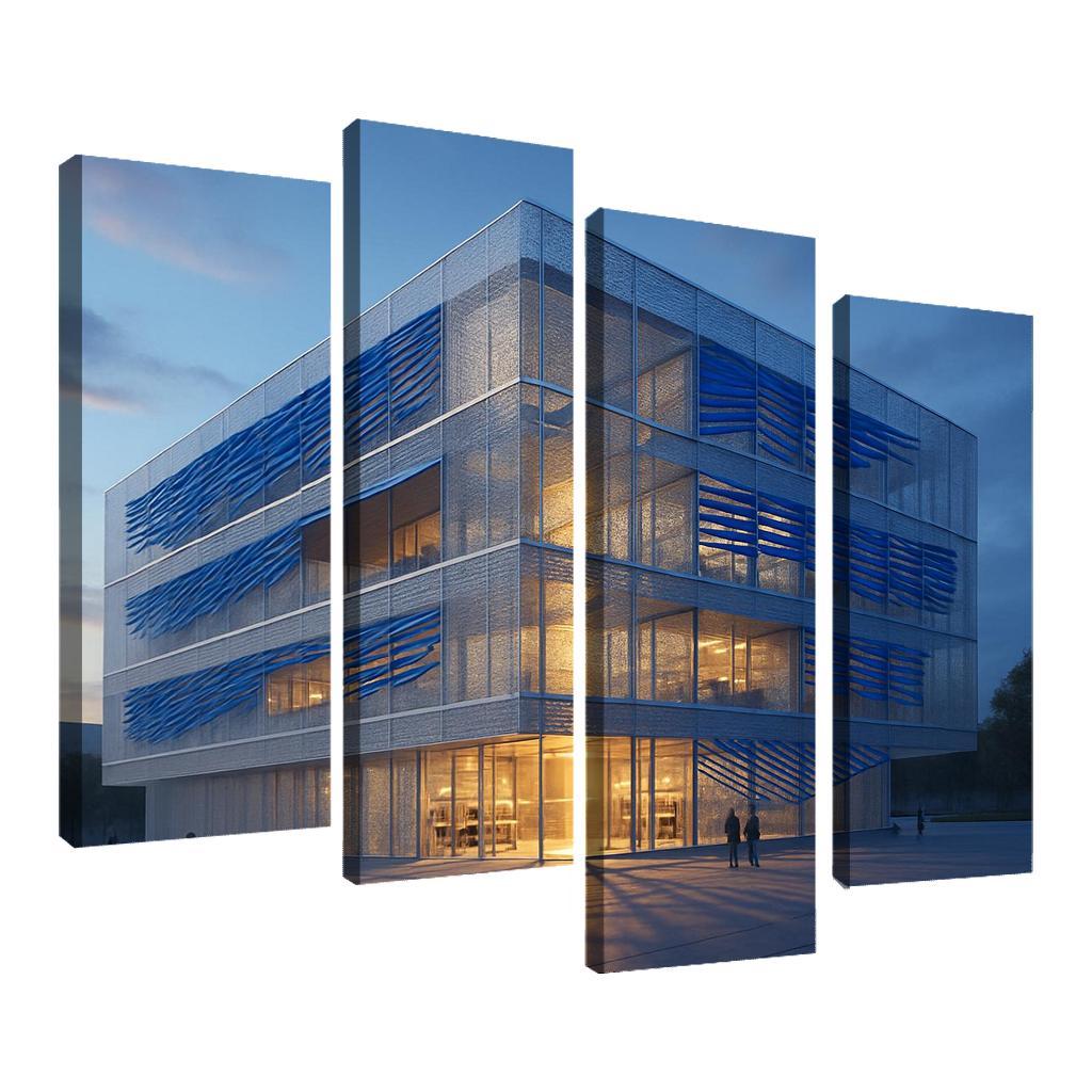 Kinetic Porous Facade Library With Wind Driven Louvers wall art