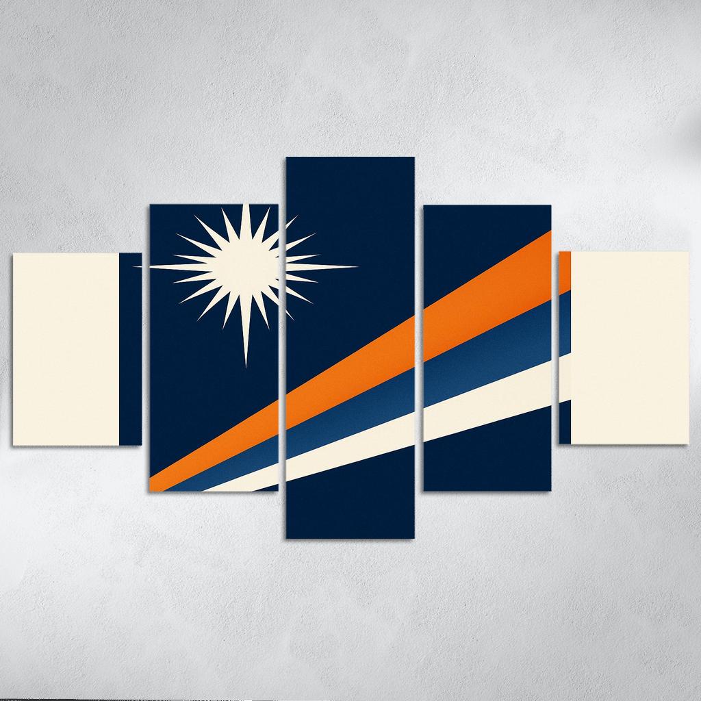 Two Stars Over Ocean Blue The Flag Of The Marshall Islands art trends