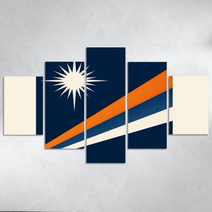 Two Stars Over Ocean Blue The Flag Of The Marshall Islands art trends