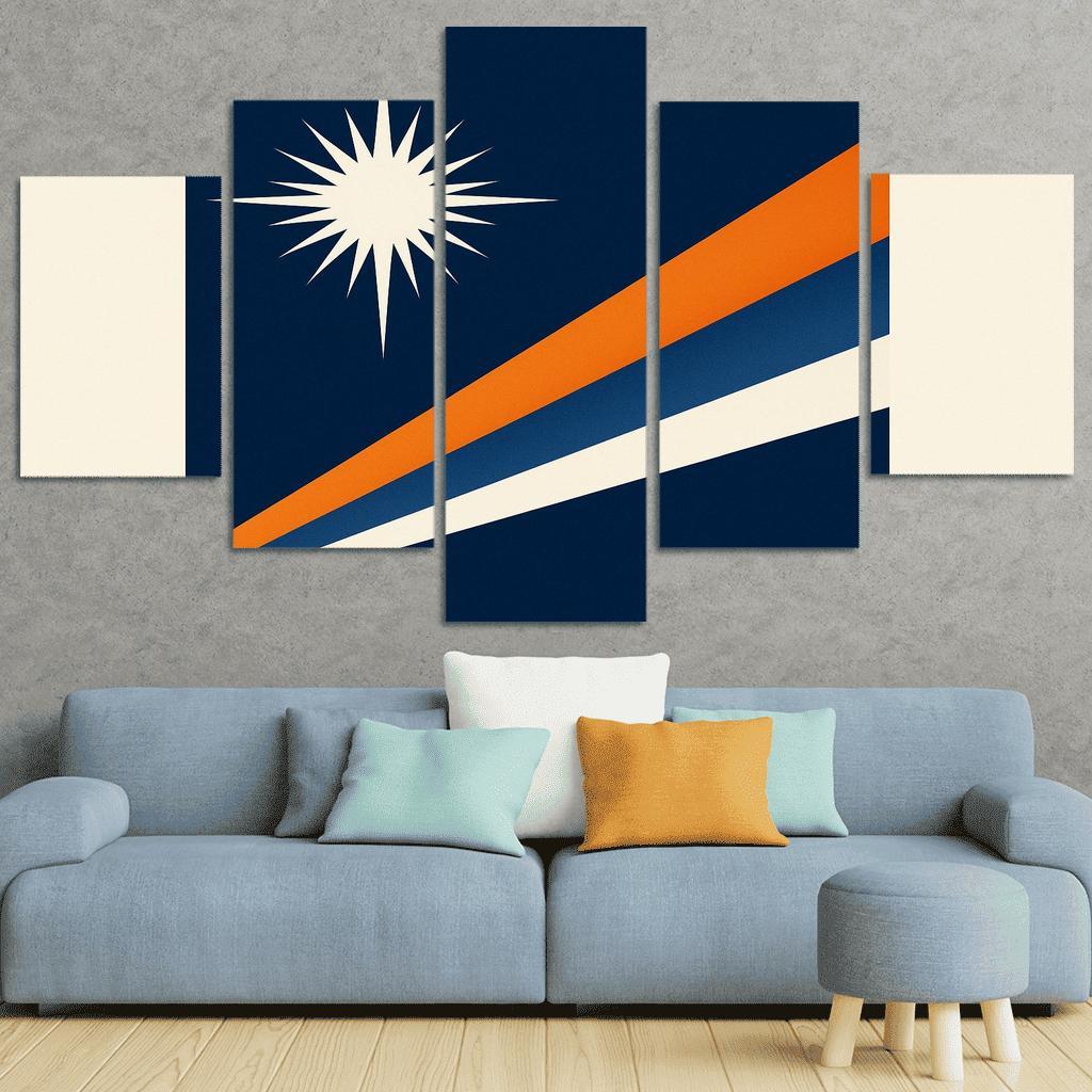 Two Stars Over Ocean Blue The Flag Of The Marshall Islands art trends