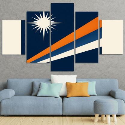 Two Stars Over Ocean Blue The Flag Of The Marshall Islands art trends