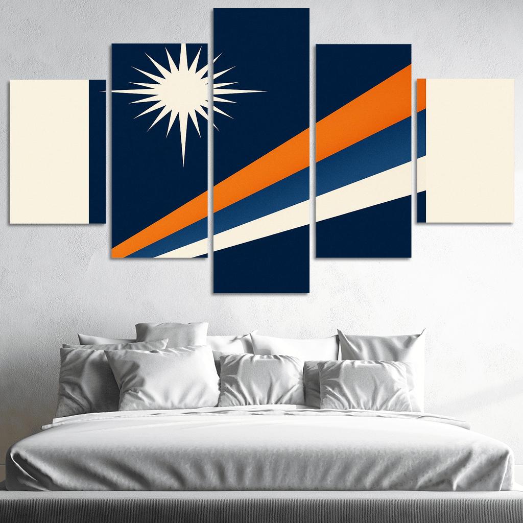 Two Stars Over Ocean Blue The Flag Of The Marshall Islands art trends