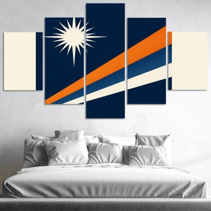 Two Stars Over Ocean Blue The Flag Of The Marshall Islands art trends