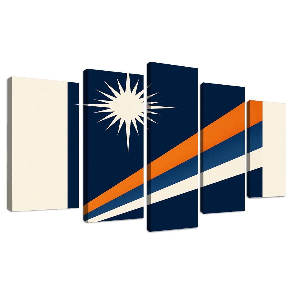 Two Stars Over Ocean Blue The Flag Of The Marshall Islands art trends