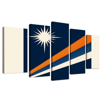 Two Stars Over Ocean Blue The Flag Of The Marshall Islands art trends