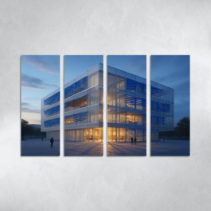 Kinetic Porous Facade Library With Wind Driven Louvers wall art