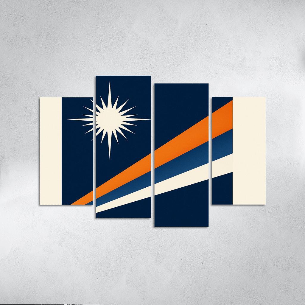 Two Stars Over Ocean Blue The Flag Of The Marshall Islands art trends