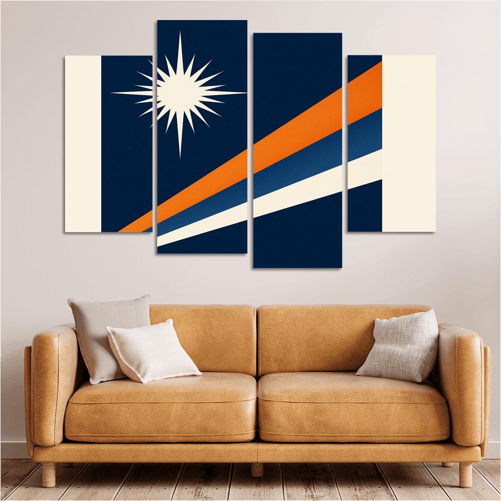 Two Stars Over Ocean Blue The Flag Of The Marshall Islands art trends