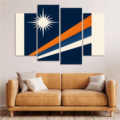 Two Stars Over Ocean Blue The Flag Of The Marshall Islands art trends