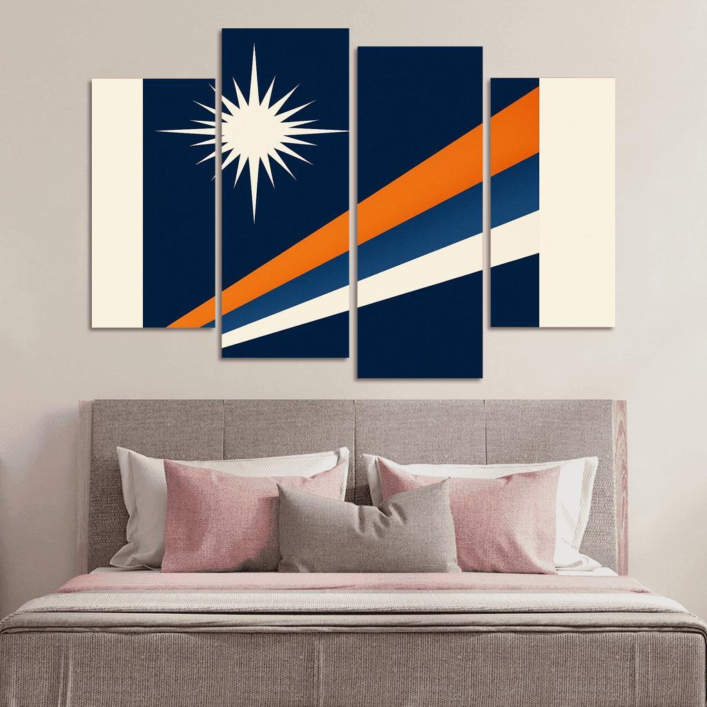 Two Stars Over Ocean Blue The Flag Of The Marshall Islands art trends