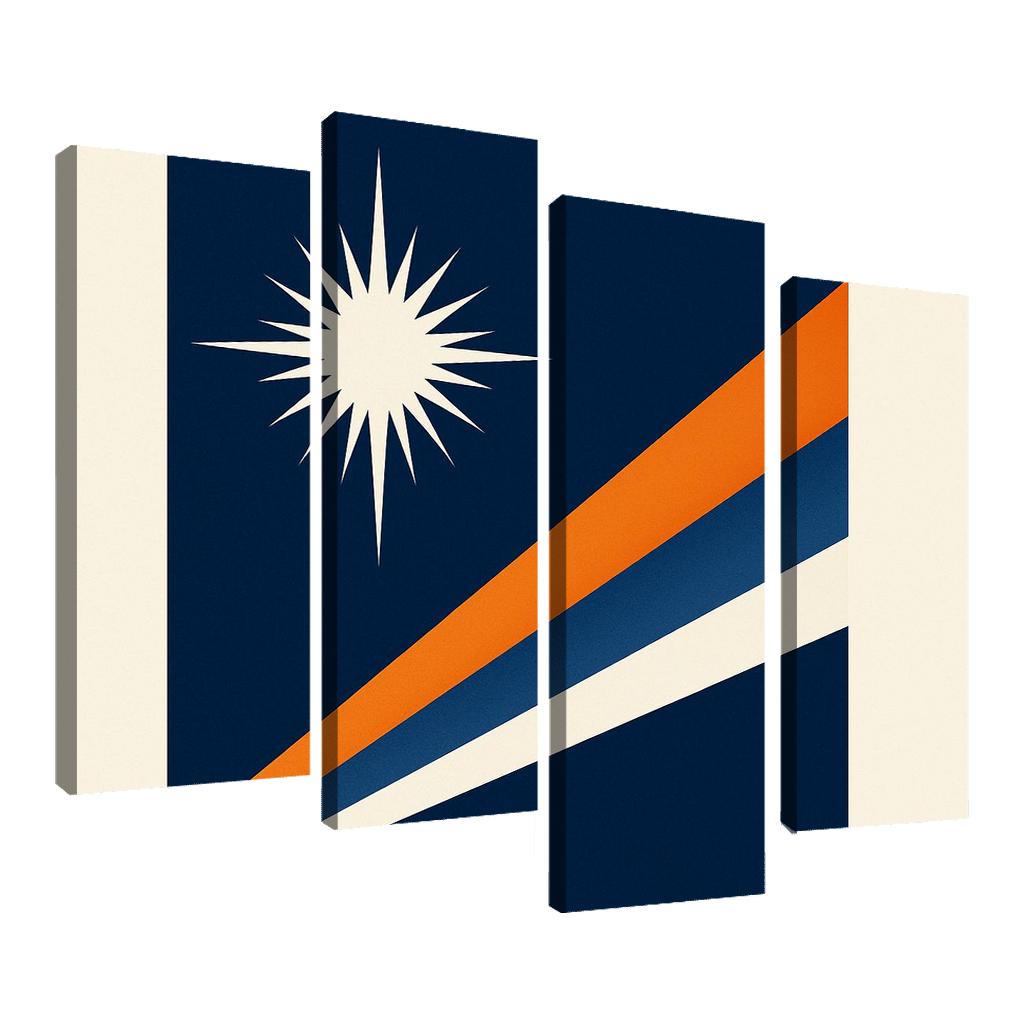 Two Stars Over Ocean Blue The Flag Of The Marshall Islands art trends