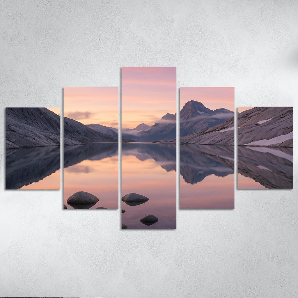 Opal Dawn Across Alpine Tarn And Granite Ridge modern paintings frame